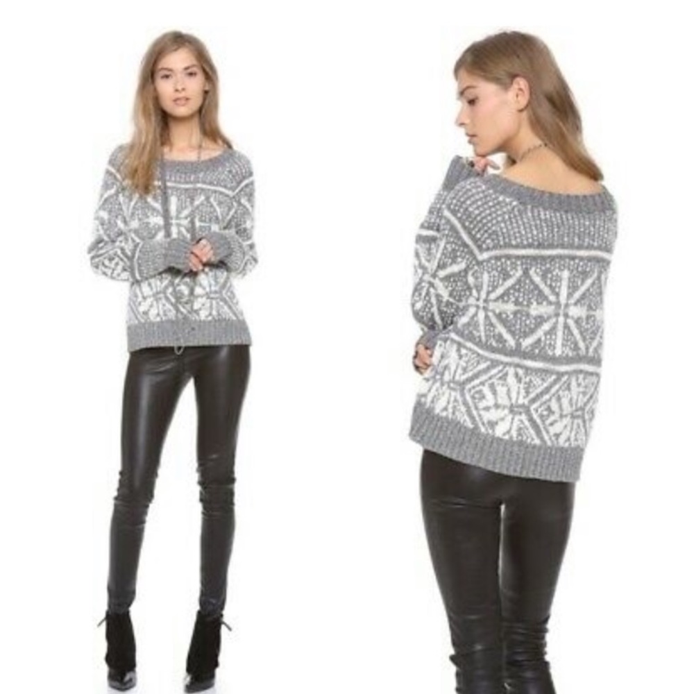 Alice + Olivia Silver Snowflake Sweater